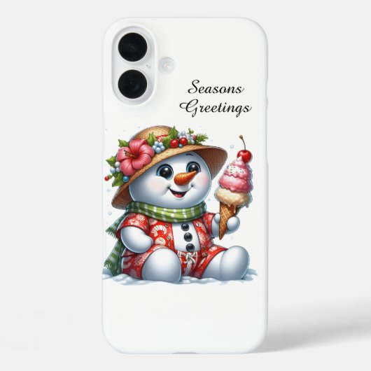 クリスマスビーチのスノーマンカスタマイズ可能 Case-Mate iPhoneケース (裏面)
