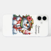 クリスマスビーチのスノーマンカスタマイズ可能 Case-Mate iPhoneケース (裏面 (横))