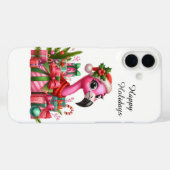 クリスマスビーチのピンクフラミンゴデザイン Case-Mate iPhoneケース (裏面 (横))