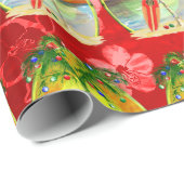 クリスマスビーチサンセットラッピング紙 ラッピングペーパー (ロールコーナー)