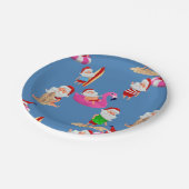 クリスマスビーチサンタクロース休暇 ペーパープレート (アングル)