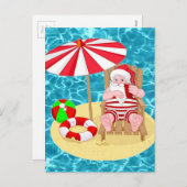 クリスマスビーチサンタクロース シーズンポストカード (正面/裏面)