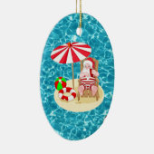 クリスマスビーチサンタ セラミックオーナメント (右)