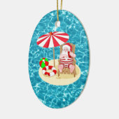 クリスマスビーチサンタ セラミックオーナメント (左)
