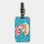 クリスマスビーチサンタ ラゲッジタグ (正面縦)