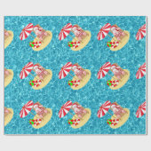 クリスマスビーチサンタ ラッピングペーパー (フラット)