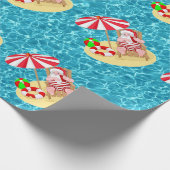 クリスマスビーチサンタ ラッピングペーパー (角)