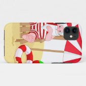 クリスマスビーチサンタ Case-Mate iPhoneケース (裏面(横))