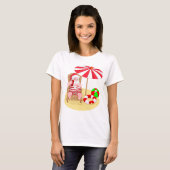 クリスマスビーチサンタ Tシャツ (正面フル)