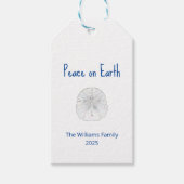 クリスマスビーチサンドドルピースオンアース ギフトタグ (正面)