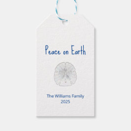 クリスマスビーチサンドドルピースオンアース ギフトタグ