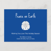 クリスマスビーチサンドドルピースオンアース・ブルー シーズンポストカード (正面)