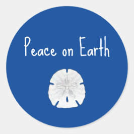 クリスマスビーチサンドドルピースオンアース ラウンドシール