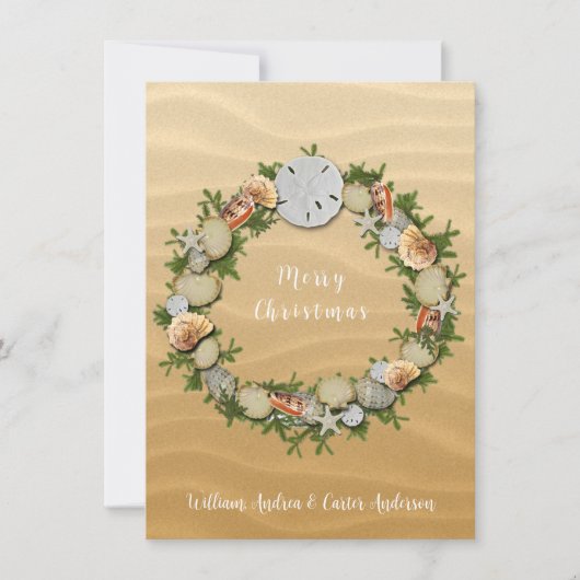 クリスマスビーチシーシェルズヒトデ砂ドル シーズンカード (正面)
