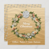 クリスマスビーチシーシェルズヒトデ砂ドル シーズンカード (正面/裏面)