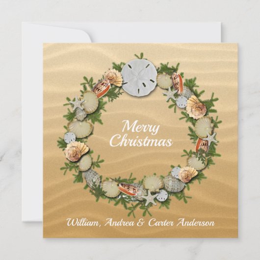 クリスマスビーチシーシェルズヒトデ砂ドル シーズンカード (正面)