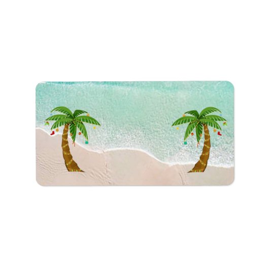 クリスマスビーチシーン住所 シール (正面)