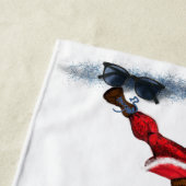 クリスマスビーチタオルボディビルダーSanta with Gift ビーチタオル (インサイチュ)