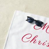 クリスマスビーチタオル雪だるまとガールダンス – おもしろい ビーチタオル (インサイチュ)