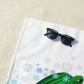 クリスマスビーチタオル雪だるまアンドガール踊り ビーチタオル (インサイチュ)