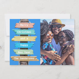 クリスマスビーチテーマサインフォトカード シーズンカード