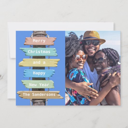 クリスマスビーチテーマサインフォトカード シーズンカード (正面)