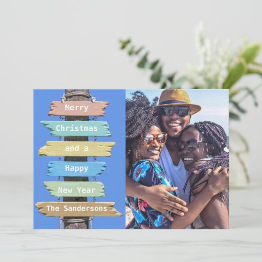 クリスマスビーチテーマサインフォトカード シーズンカード (スタンド正面)
