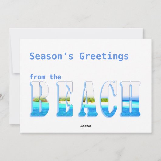 クリスマスビーチテーマサインフォトカード シーズンカード (裏面)
