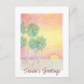 クリスマスビーチトロピカルパームツリーズ シーズンポストカード (正面)
