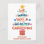 クリスマスビーチトロピカルビーチキツリー ポストカード (正面)