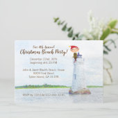 クリスマスビーチパーティーウォーターカラーライトハウス 招待状 (スタンド正面)