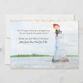 クリスマスビーチパーティーウォーターカラーライトハウス 招待状 (裏面)