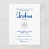 クリスマスビーチパーティー熱帯砂ドル インビテーションポストカード (正面)