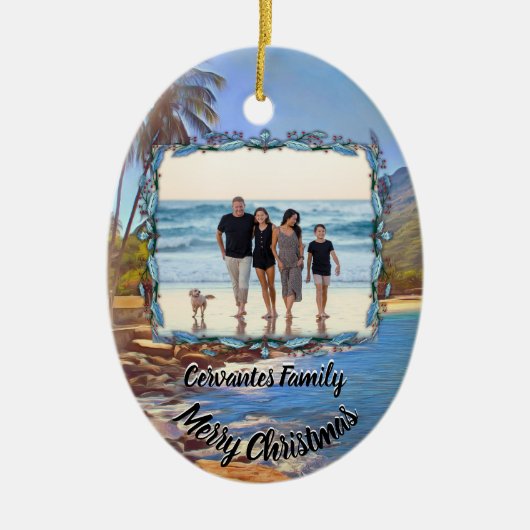 クリスマスビーチファミリーホリデー761 セラミックオーナメント (正面)