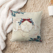 クリスマスビーチ沿岸ジョイサンドドルブルーホリー クッション (ブランケット)