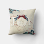 クリスマスビーチ沿岸ジョイサンドドルブルーホリー クッション (裏面)