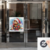 クリスマスビーバーウィンドウ ウィンドウサイン (オフィスドア)