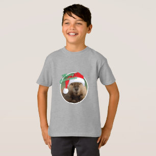 クリスマスビーバー – キッズベーシックTシャツ Tシャツ