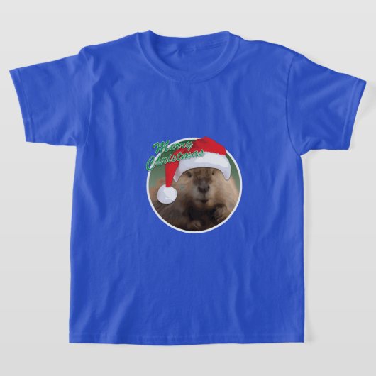 クリスマスビーバー – キッズベーシックTシャツ Tシャツ (レイダウン)