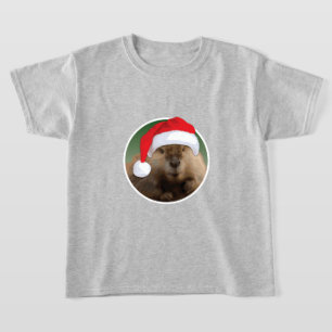 クリスマスビーバー – キッズベーシックTシャツ Tシャツ