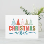 クリスマスビーブスカラフルホリデーツリーズデザイン カード (スタンド正面)