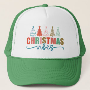 クリスマスビーブスカラフルホリデーツリーズデザイン キャップ