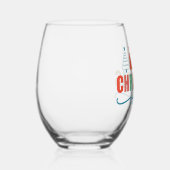 クリスマスビーブスカラフルホリデーツリーズデザイン ステムなしワイングラス (右)