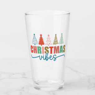 クリスマスビーブスカラフルホリデーツリーズデザイン タンブラーグラス