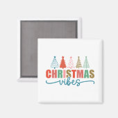 クリスマスビーブスカラフルホリデーツリーズデザイン マグネット (正面/裏面)