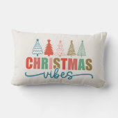 クリスマスビーブスカラフルホリデーツリーズデザイン ランバークッション (裏面)