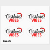 クリスマスビーブステッカー 楕円形シール (シート)