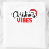 クリスマスビーブステッカー 楕円形シール (バッグ)