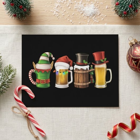 クリスマスビールのマグカップ祭り シーズンポストカード