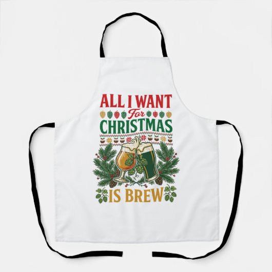 クリスマスビールグラス 松 コーン エプロン (正面)